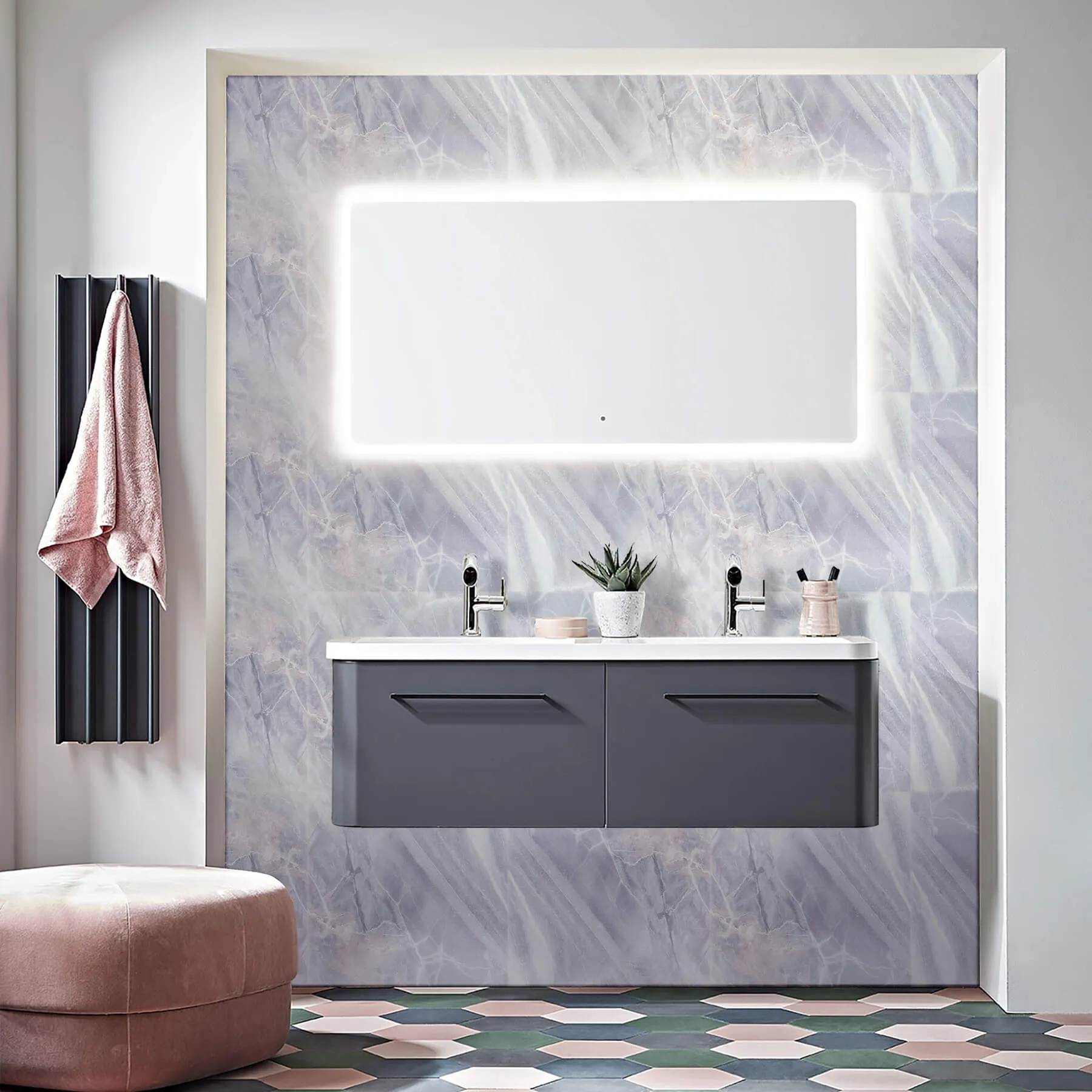 Purple Marble  Peel and Stick Wall Tile