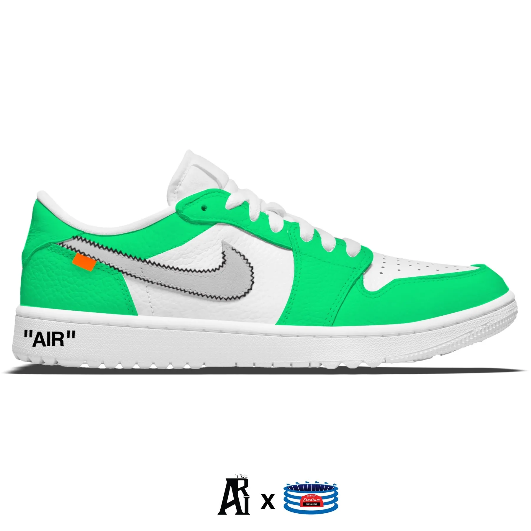 "Green Force OW" Jordan 1 Golf Shoes