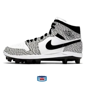 "White Cement" Jordan 1 Retro Cleats