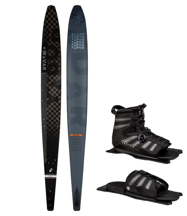 Radar Vapor Pro Build Slalom Ski with Vector Boa Boot & RTP (2024) - Gun Metal