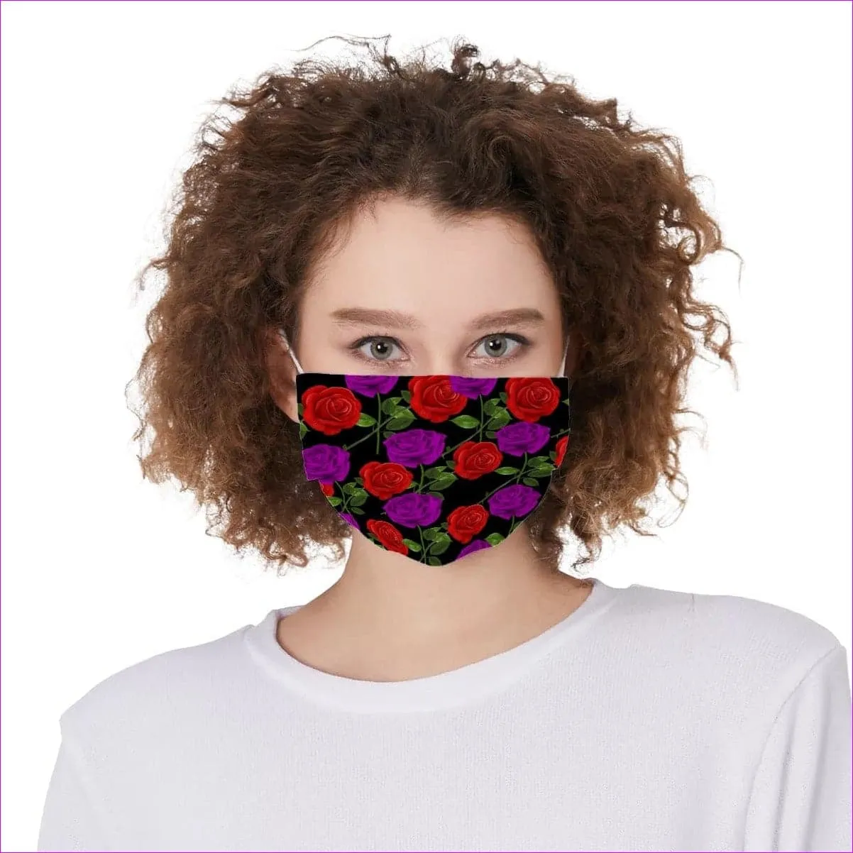 Red Rose Purp Black Face Mask