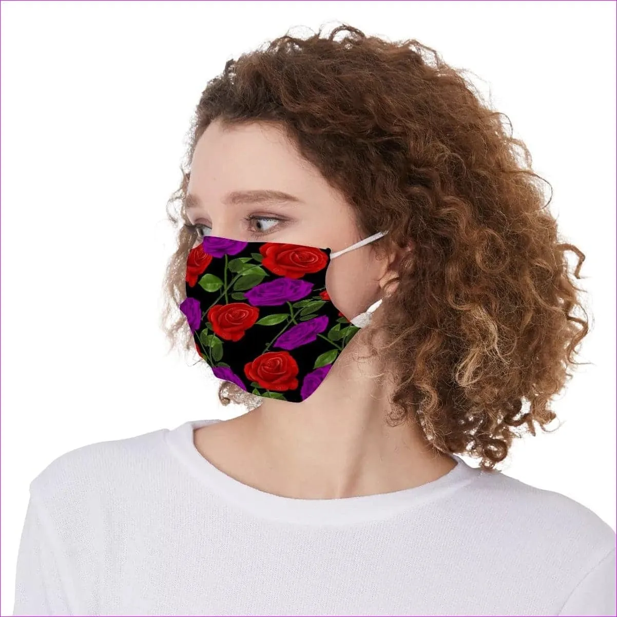 Red Rose Purp Black Face Mask