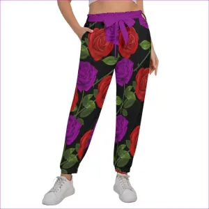 Red Rose Purp Women’s Trousers With Waist Belt Voluptuous ( ) Plus Size