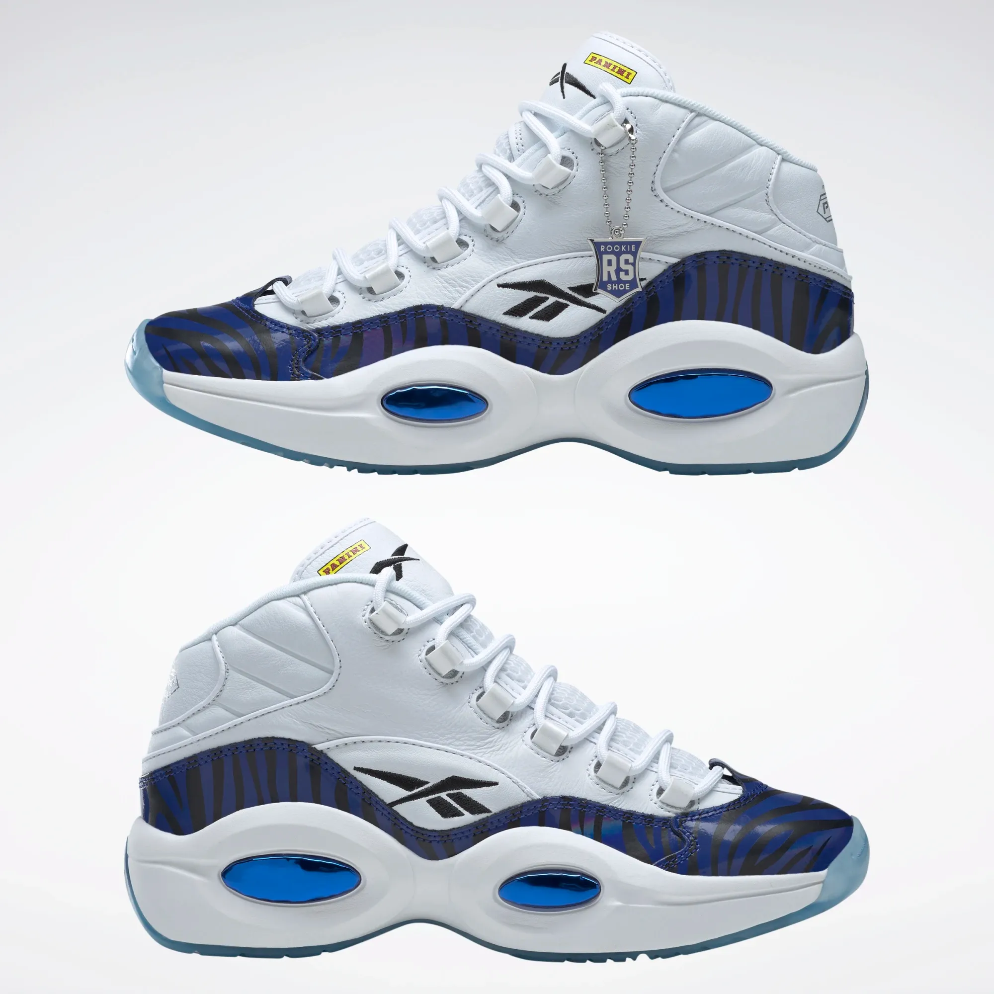 Reebok Men's Panini Question Mid Basketball Shoes - Ftwr White / Classic Cobalt / Core Black