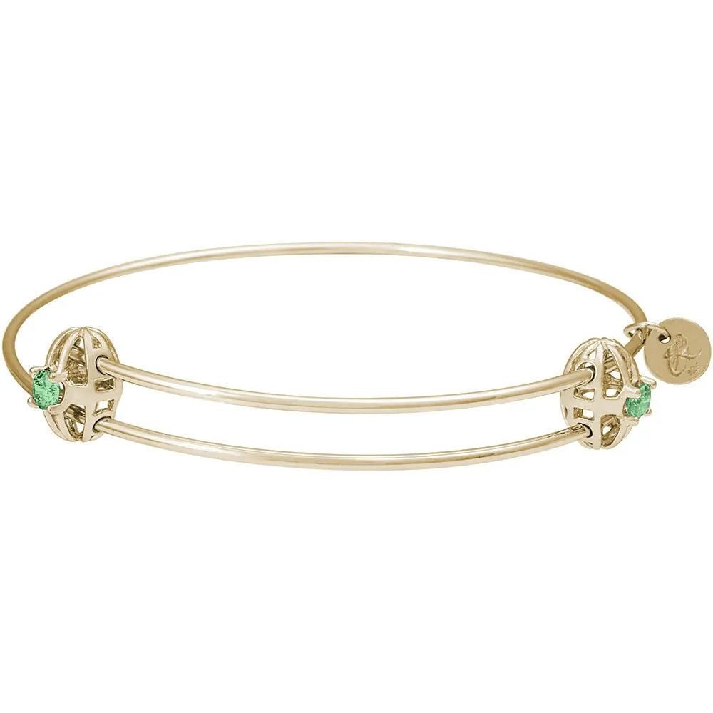 Rembrandt Charms - Graceful Bangle Bracelet With Stone - 20-0518