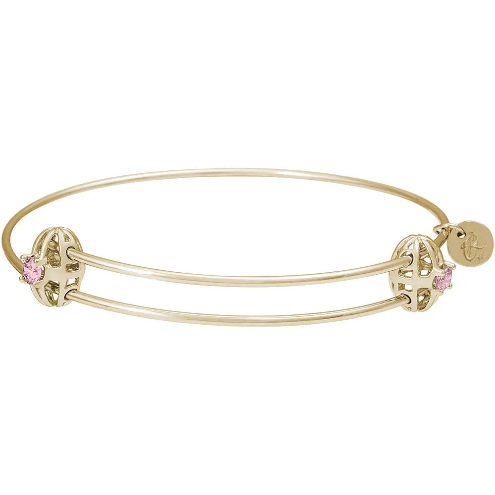 Rembrandt Charms - Graceful Bangle Bracelet With Stone - 20-0518