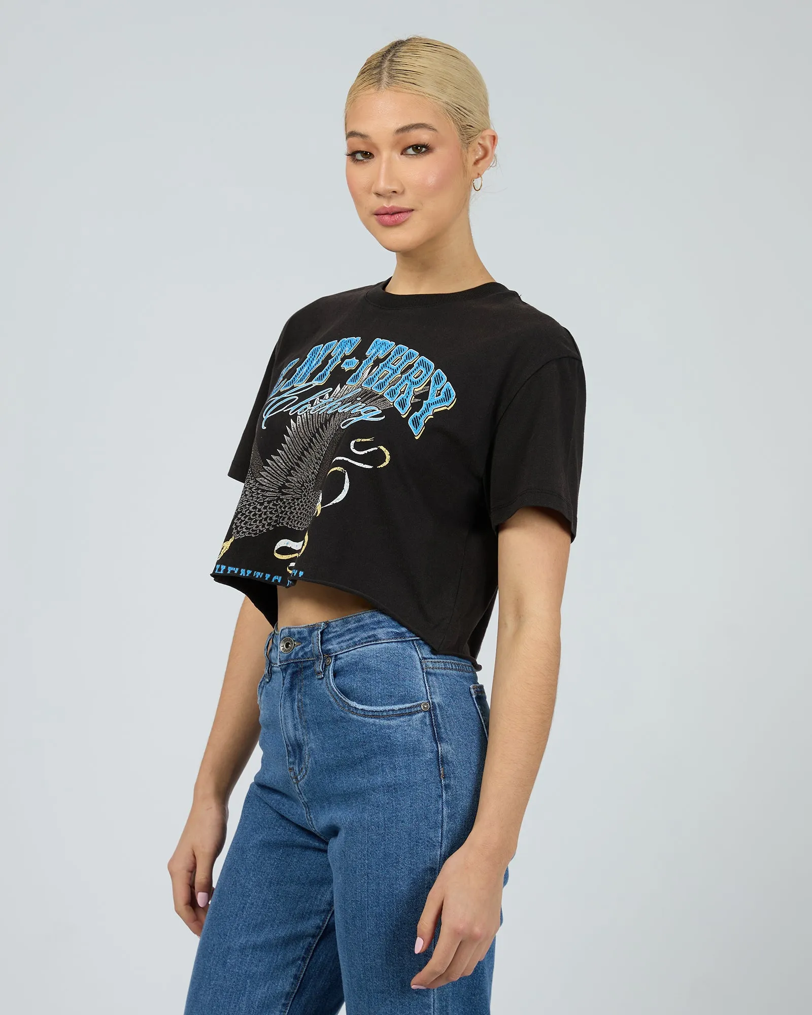 Republic Crop Tee Washed Black