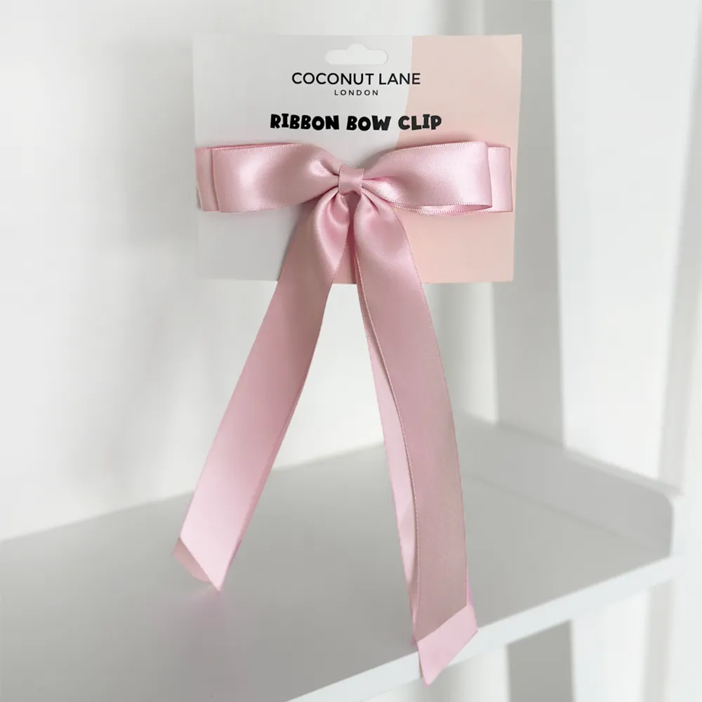 Ribbon Bow Clip - Peony Pink