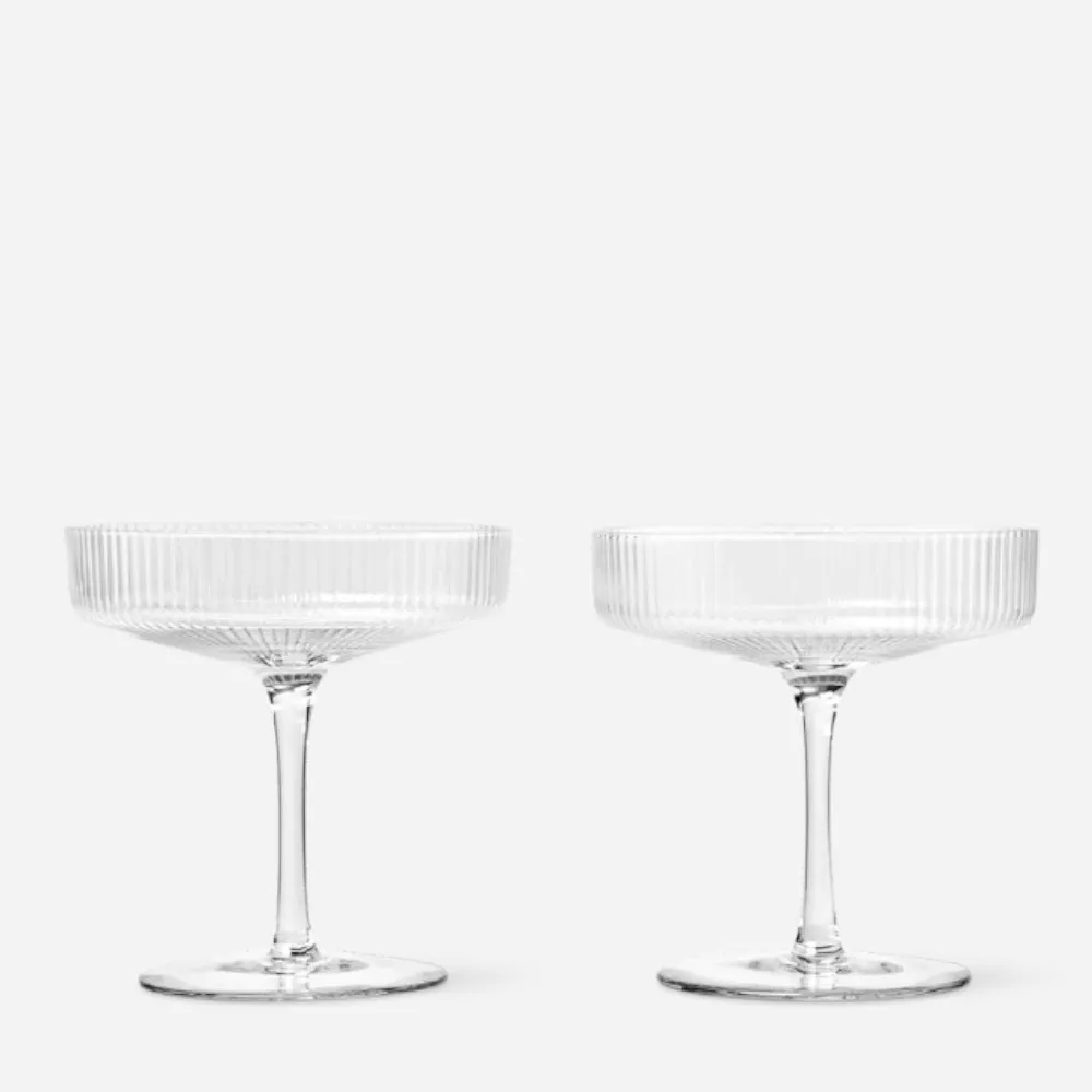 Ripple Champagne Saucers Set of 2