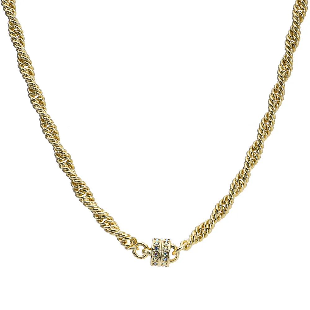 Ritzy Rope Weave Magnetic 18" Interchangeable Necklace (Goldtone)