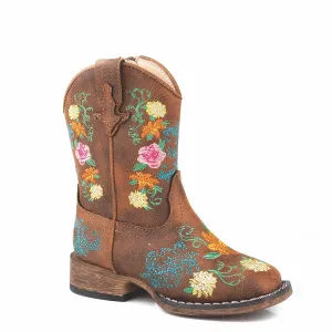 Roper Kids Bailey Floral Boot - Tan