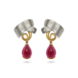 Rubelite and Diamond Earrings