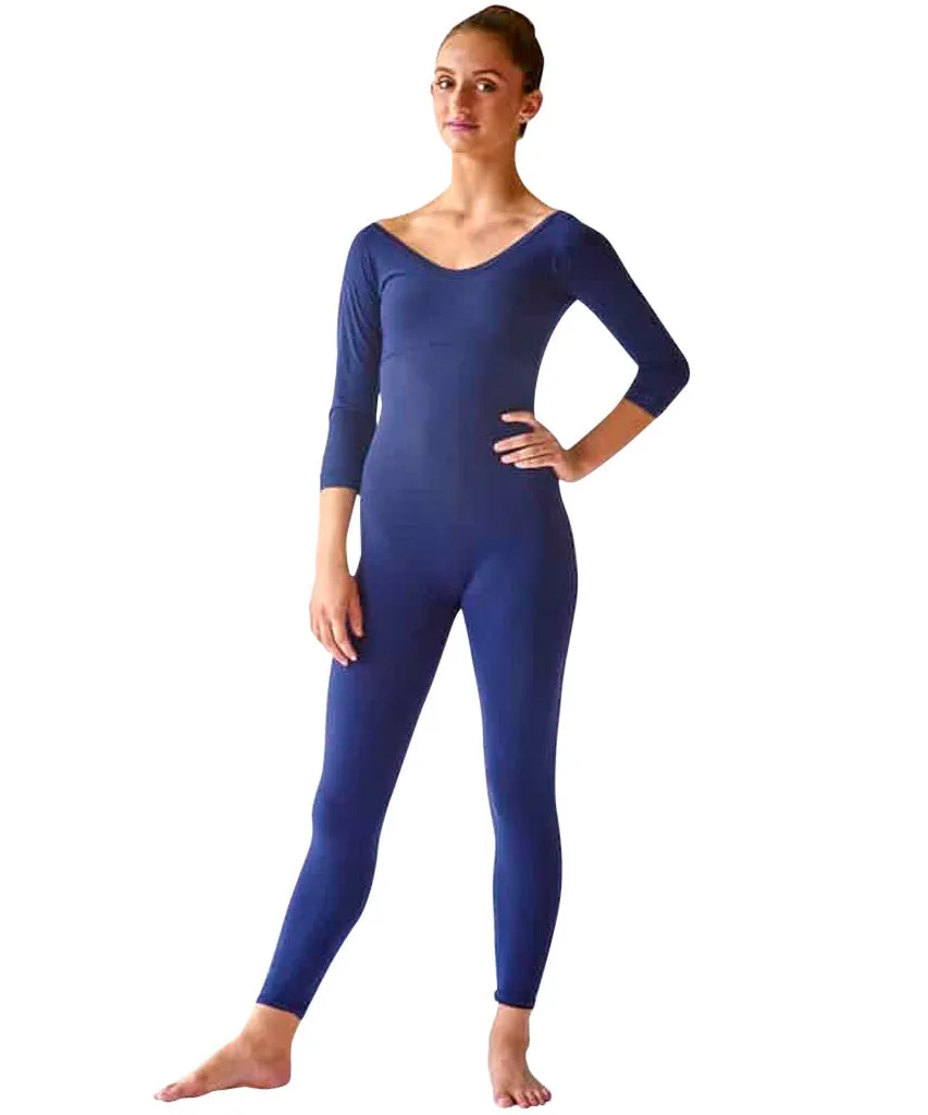 SkinSilk® 3/4 Sleeve Scoop Neck Unitard