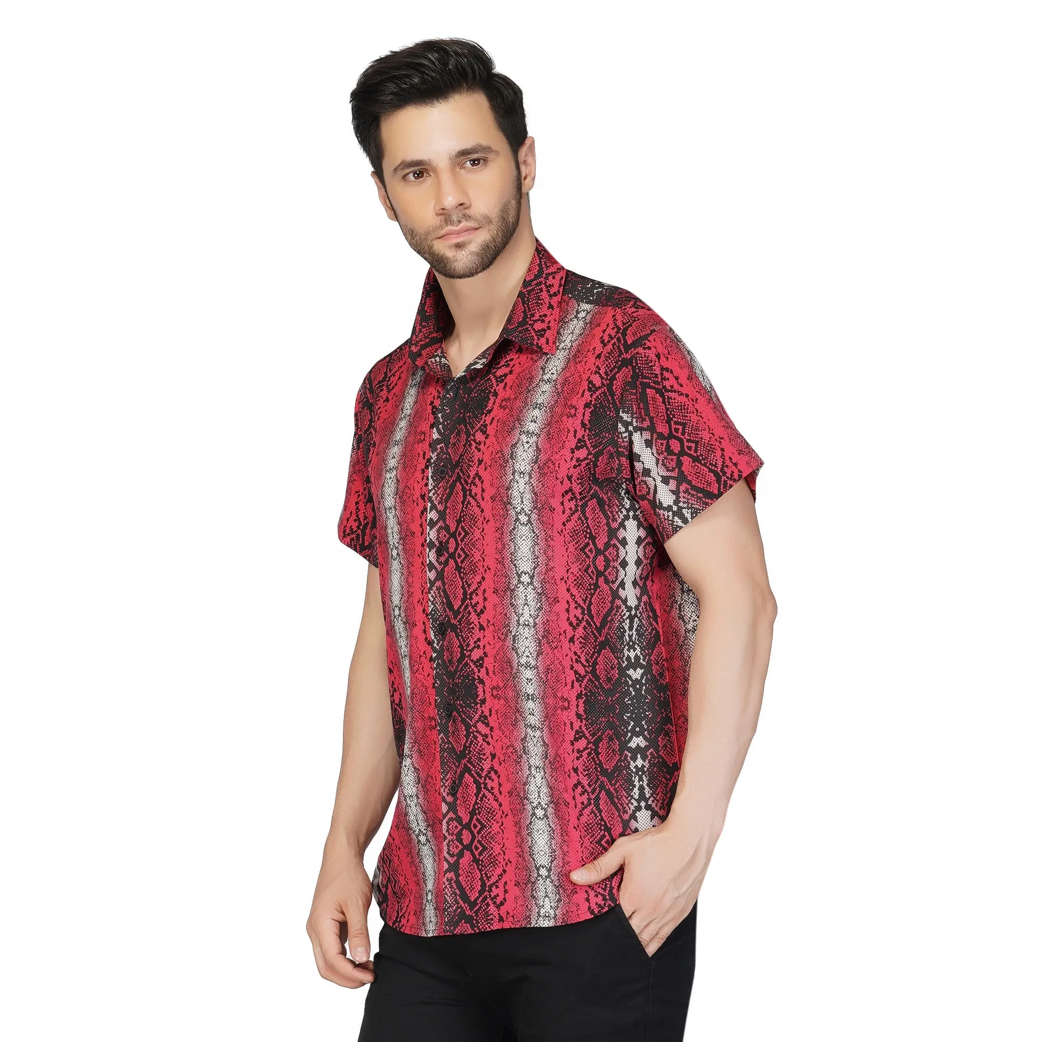 SLAY. Men's Animal Tie-Dye Snake Print Designer Shirt