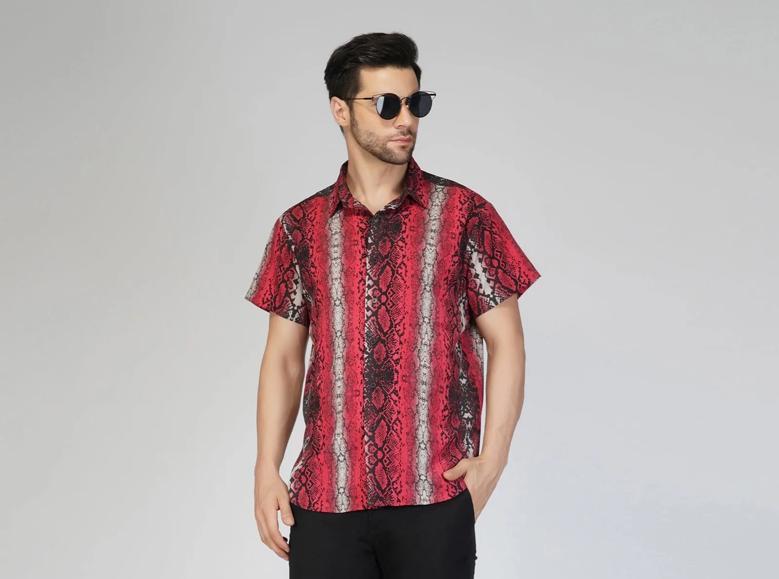 SLAY. Men's Animal Tie-Dye Snake Print Designer Shirt