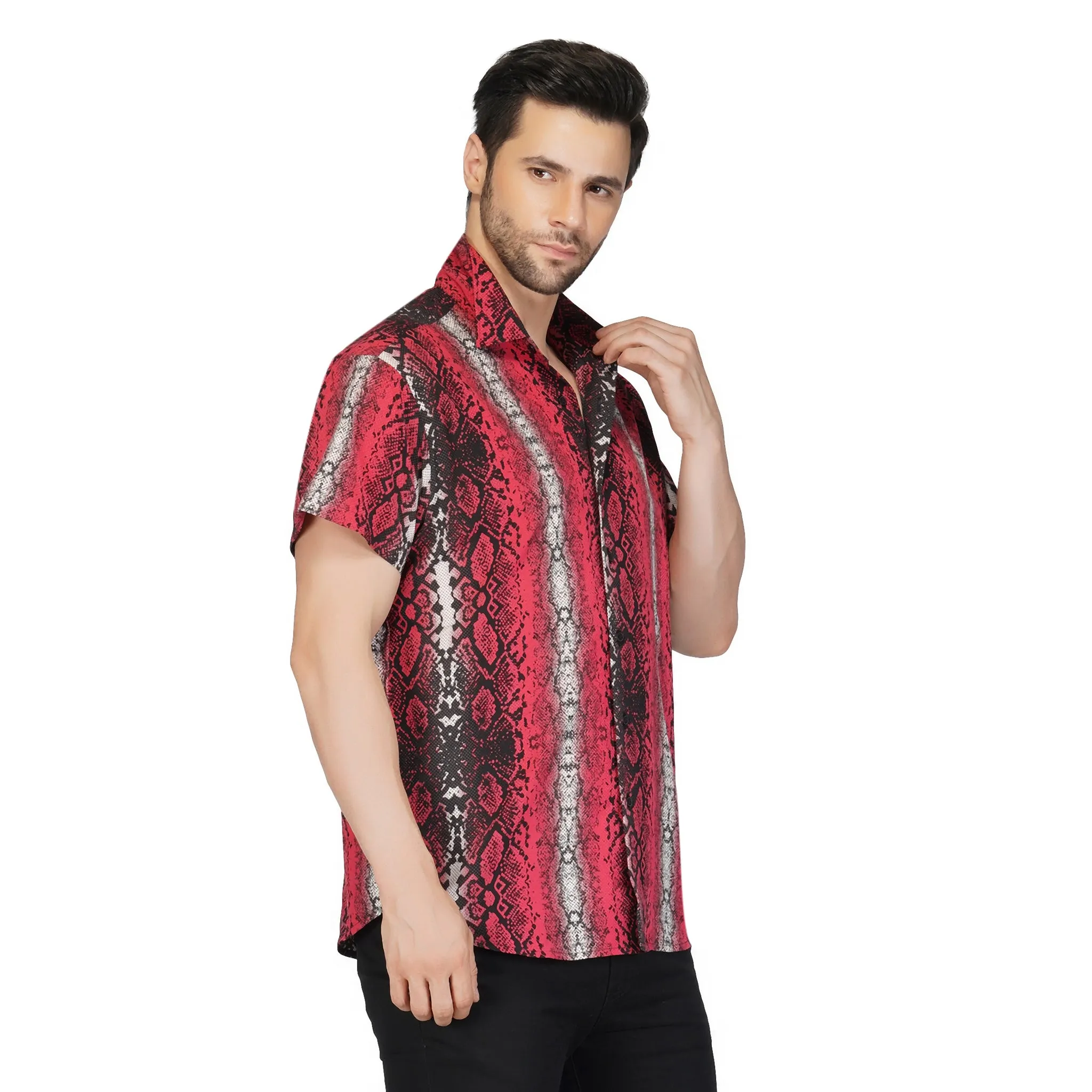 SLAY. Men's Animal Tie-Dye Snake Print Designer Shirt