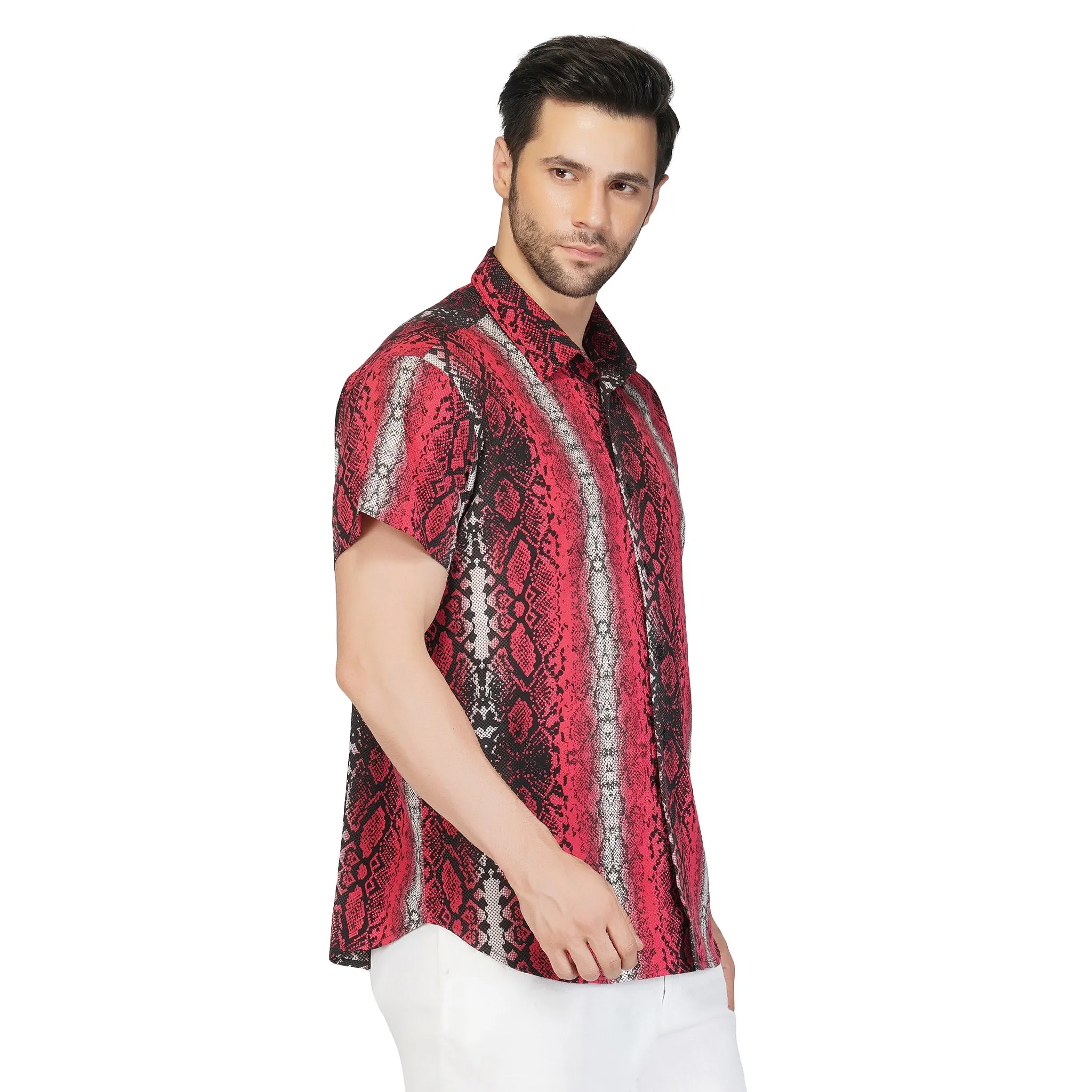 SLAY. Men's Animal Tie-Dye Snake Print Designer Shirt