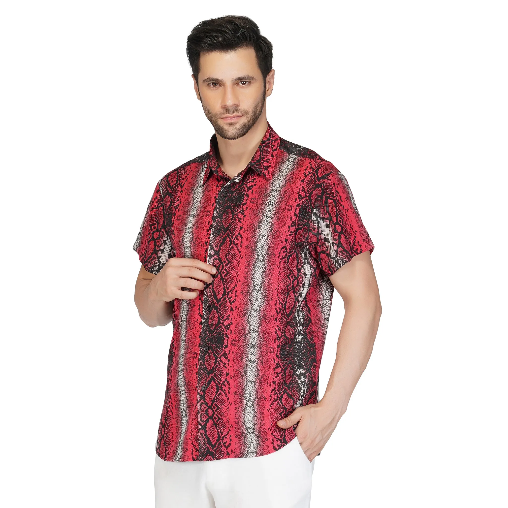 SLAY. Men's Animal Tie-Dye Snake Print Designer Shirt