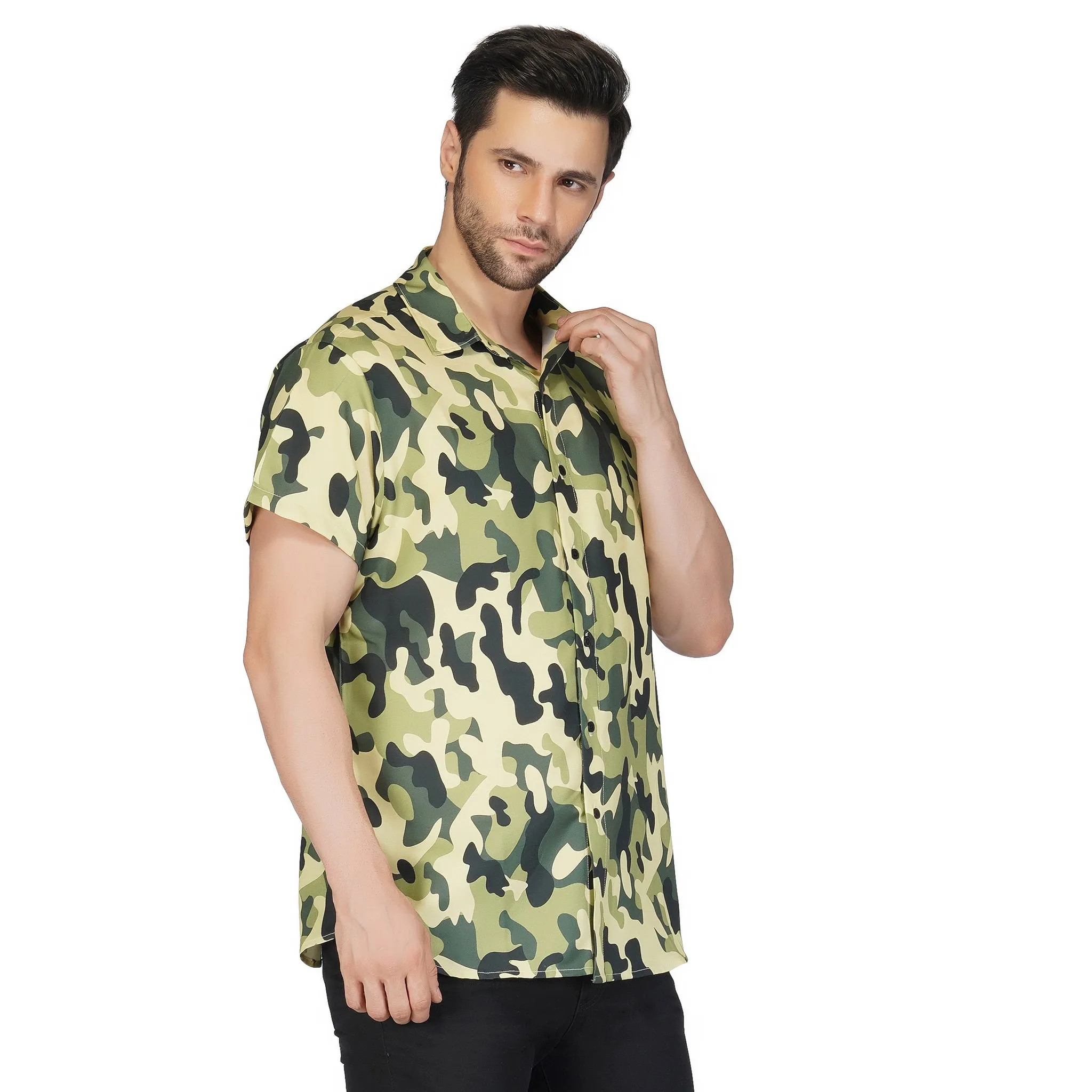 SLAY. Men's Camouflage Print Designer Shirt