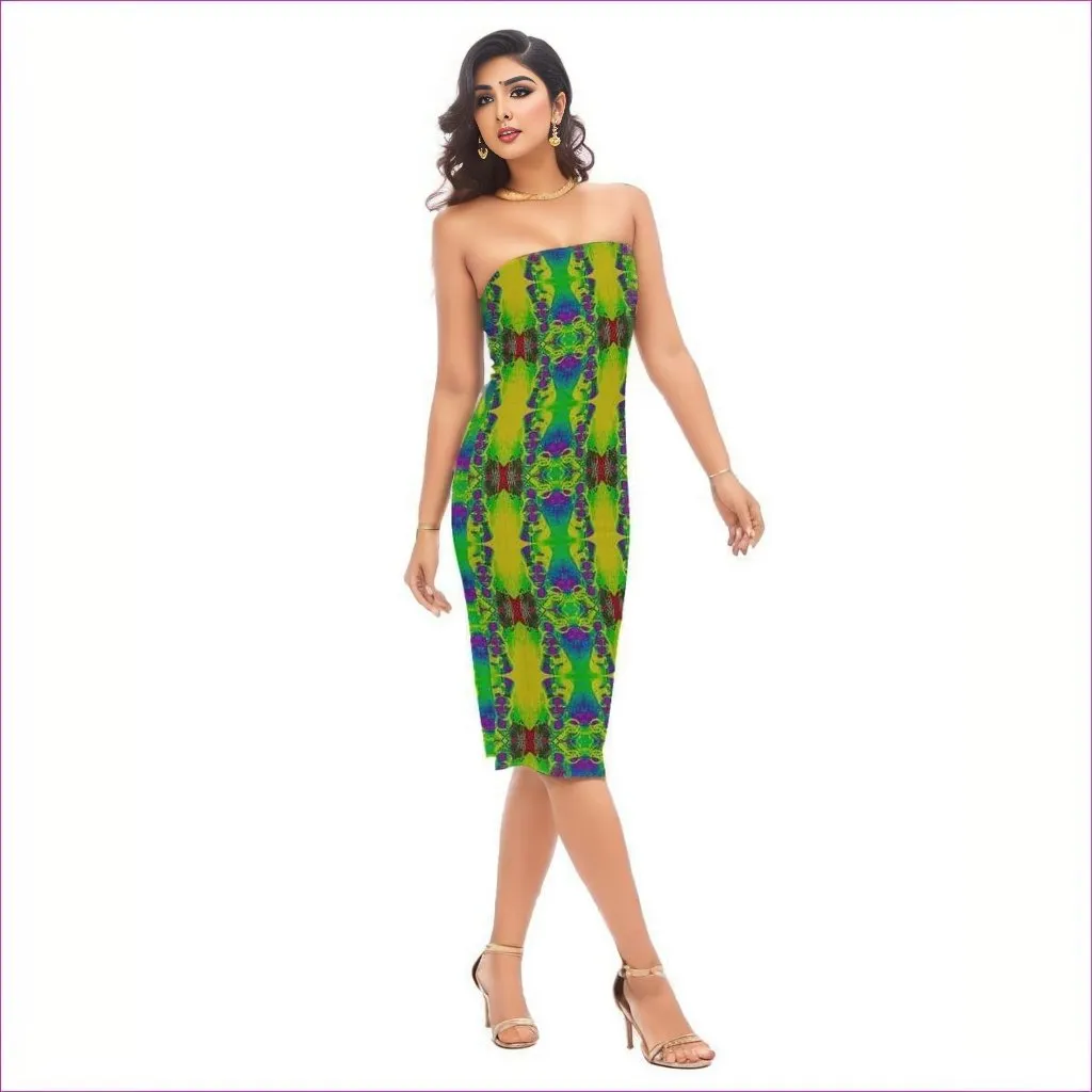 Snake Women's Side Split Tube Top Dress