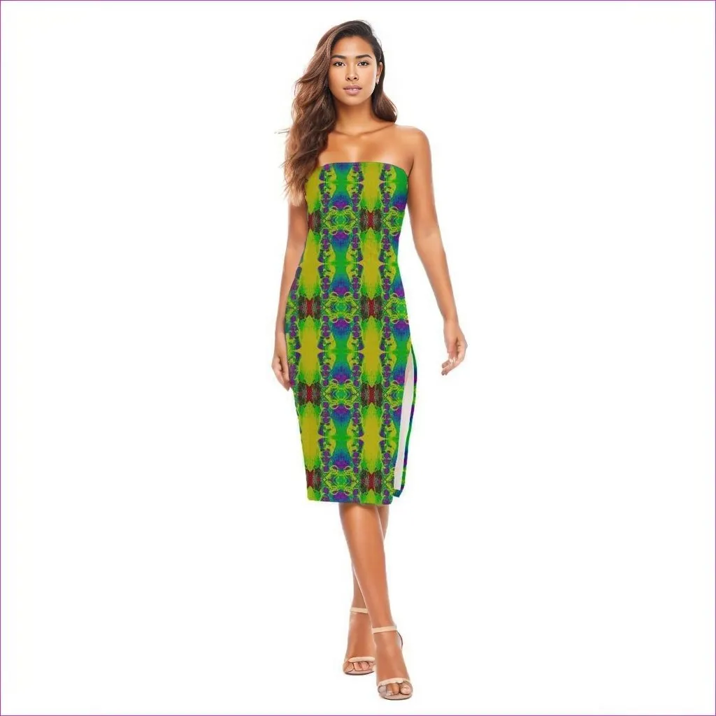 Snake Women's Side Split Tube Top Dress