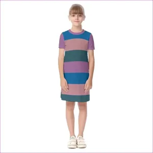 Striped Kids Girls Short Sleeve Dress