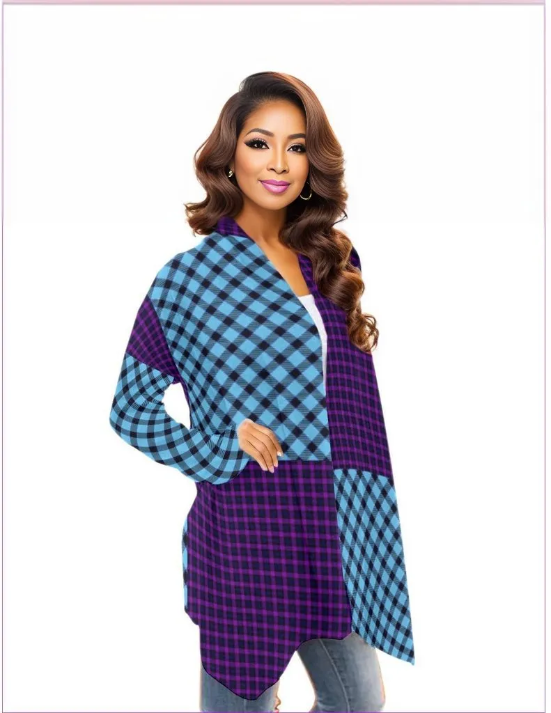 Tartan Women's Cardigan With Long Sleeve