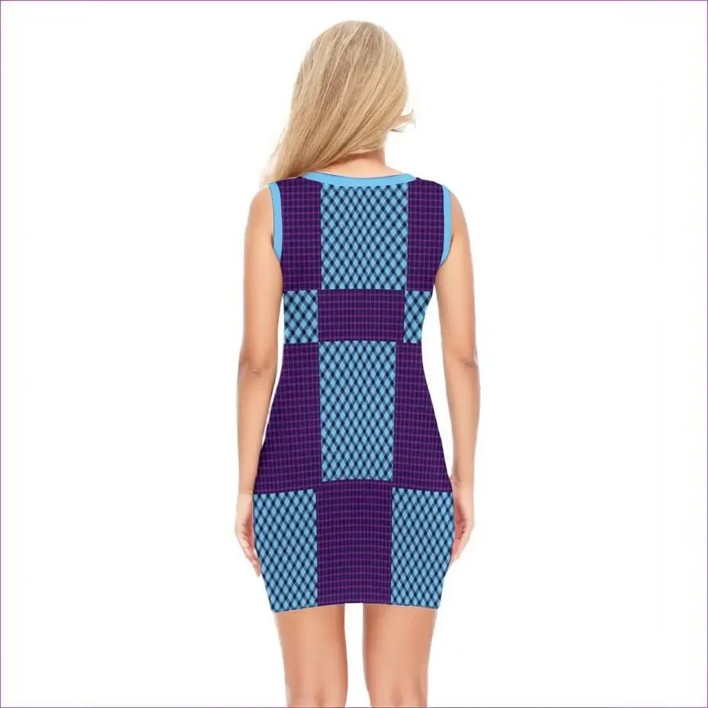 Tartan Women's O-neck Sleeveless Hip Dress