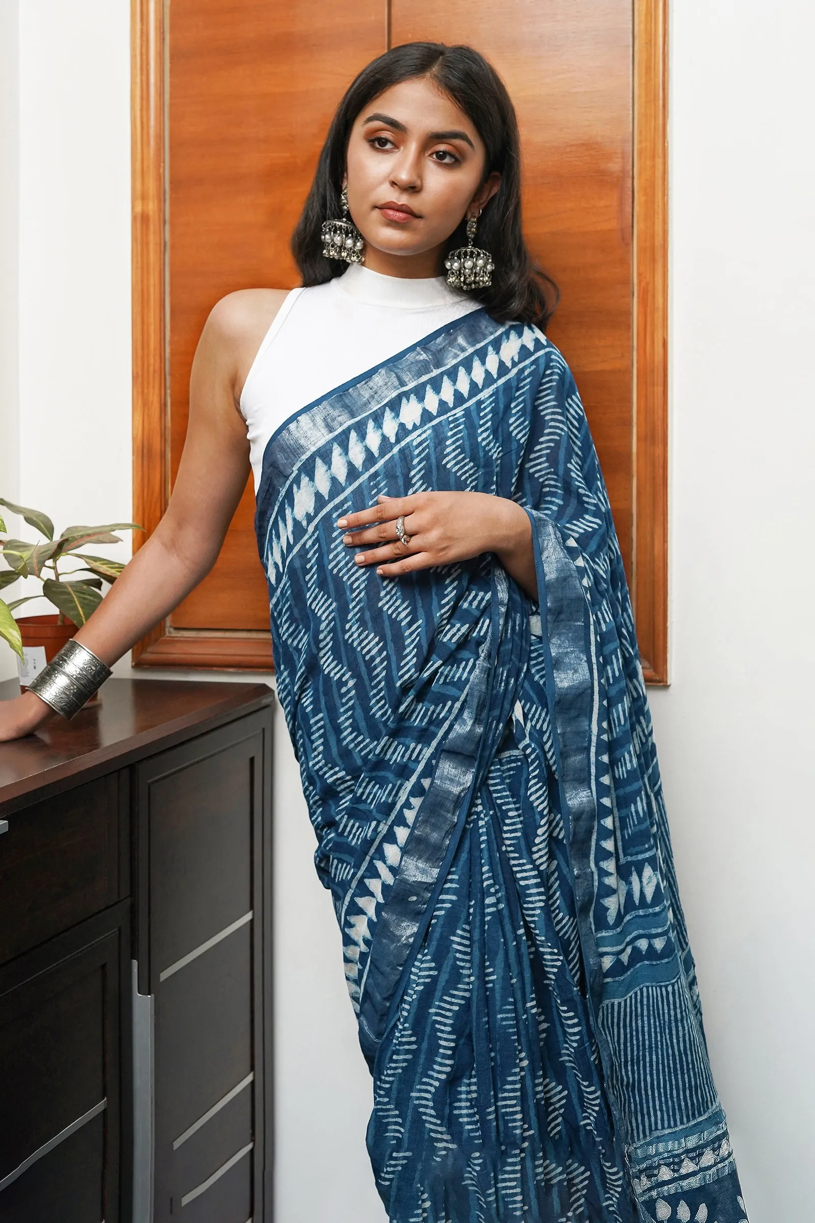 Teejh Coastal Navy Saree