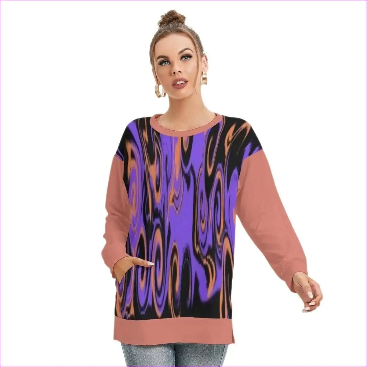 Trip 2 Women's Side Split O-neck Sweatshirt