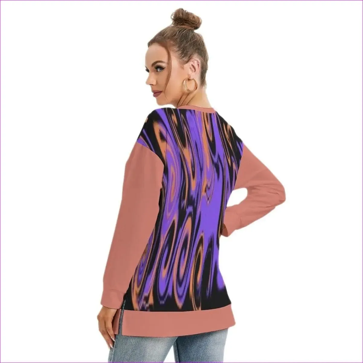 Trip 2 Women's Side Split O-neck Sweatshirt