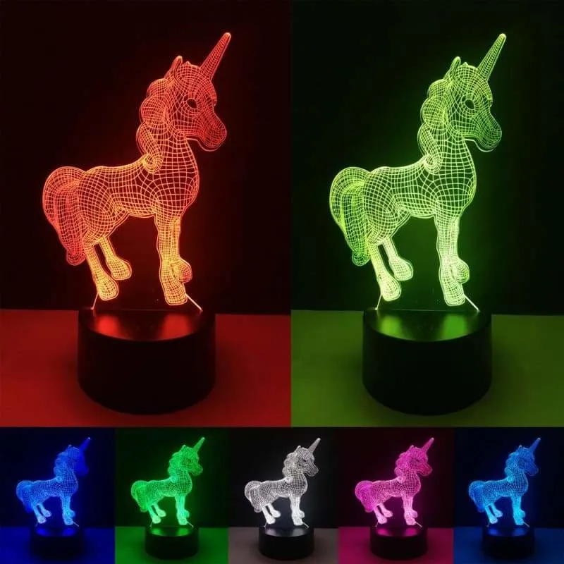 Unicorn Night Lamp 3D Color Change