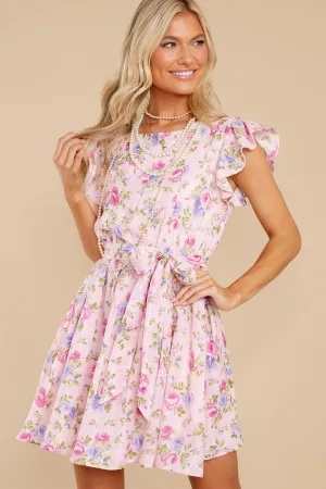 Wearing A Smile Pink Floral Print Cotton Dress