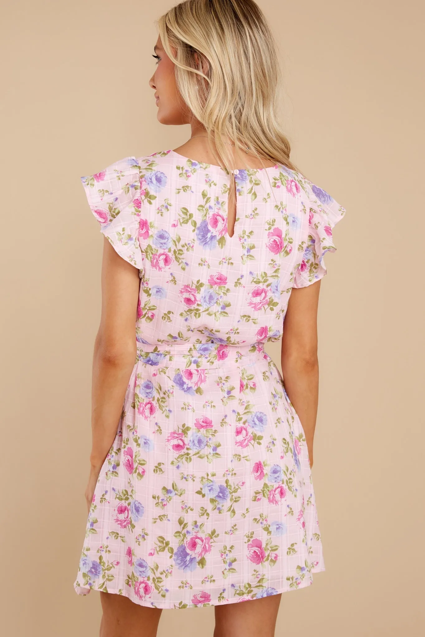 Wearing A Smile Pink Floral Print Cotton Dress