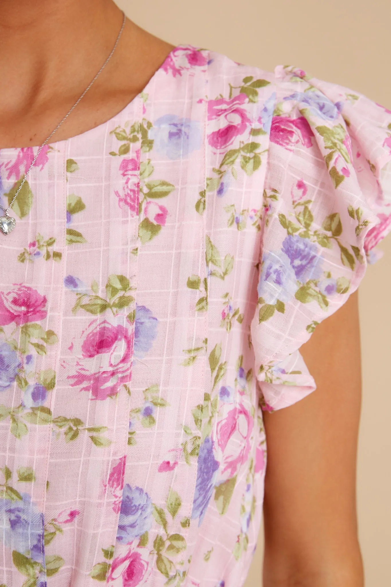 Wearing A Smile Pink Floral Print Cotton Dress