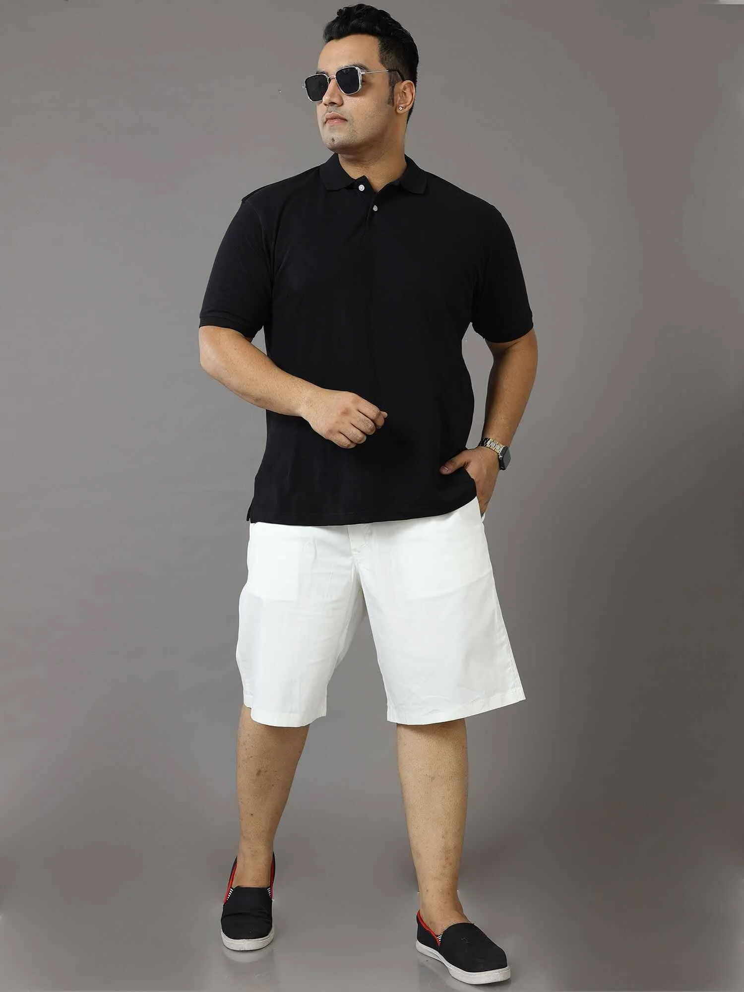 White Shorts Men's Plus Size