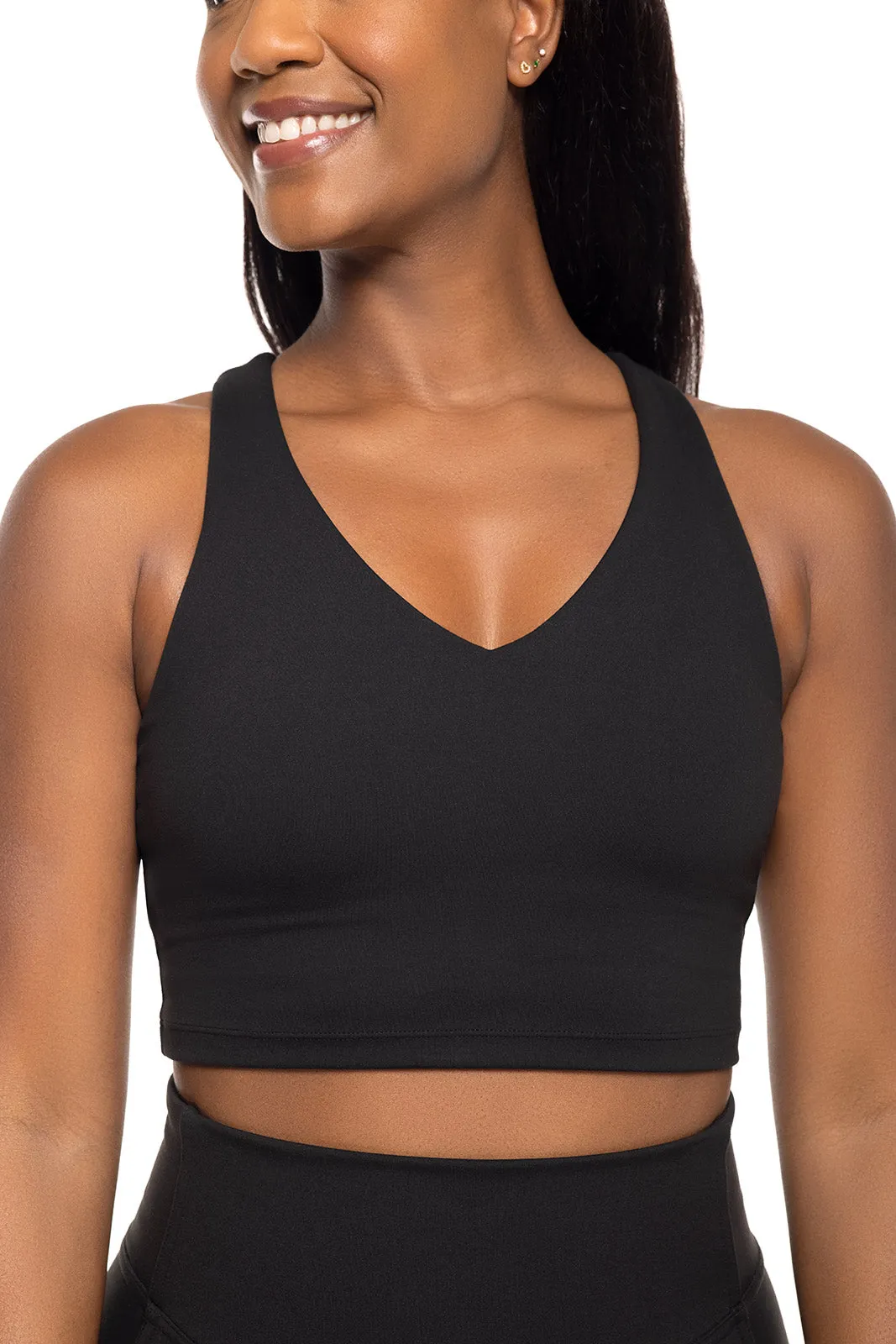 Women's Ananda Long Line Sports Bra  |  Black