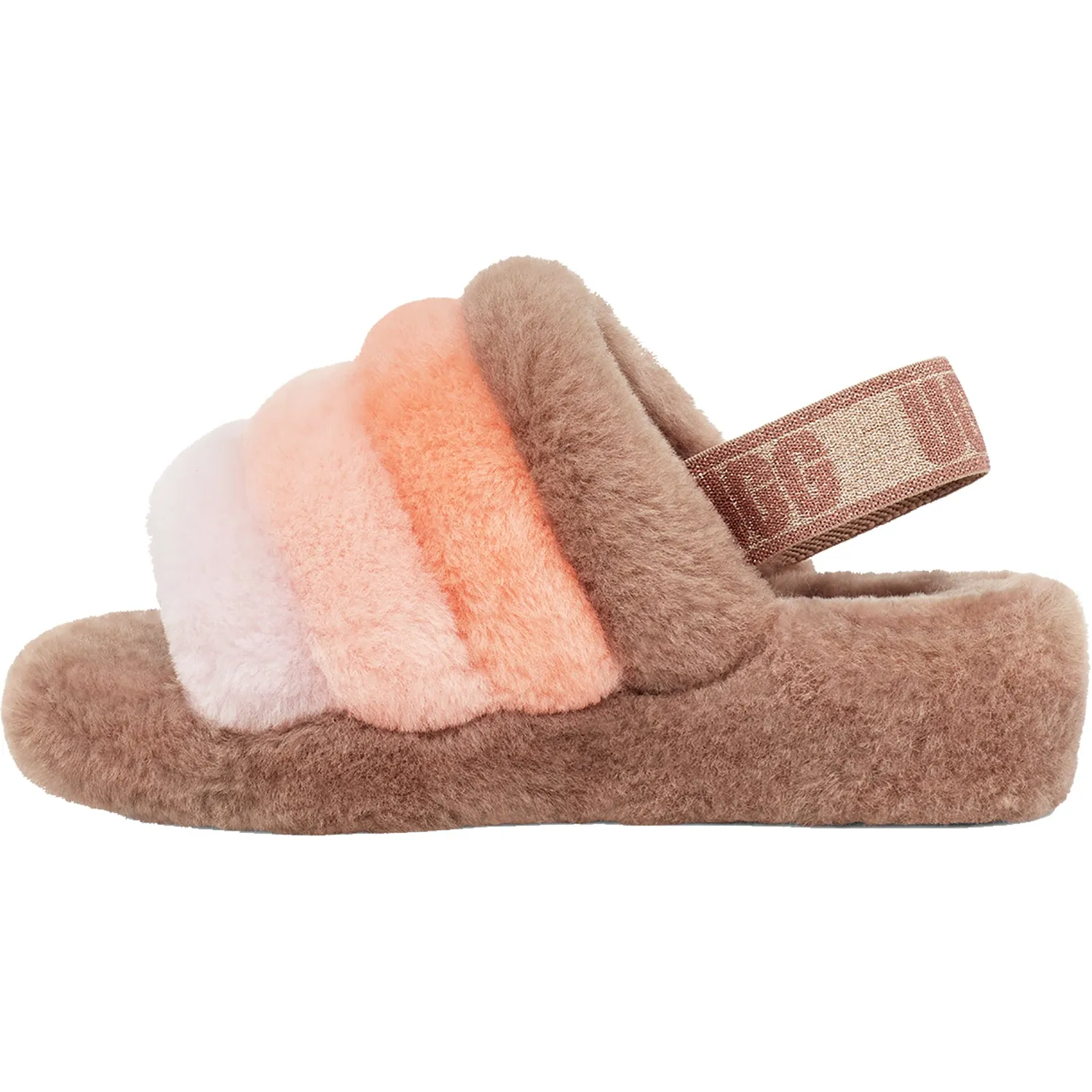 Women's UGG Fluff Yeah Slide Beachwood Multi Sheepskin