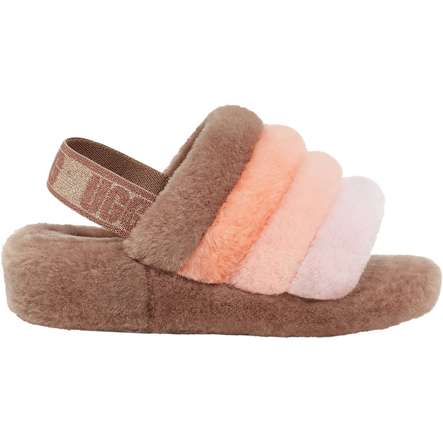 Women's UGG Fluff Yeah Slide Beachwood Multi Sheepskin