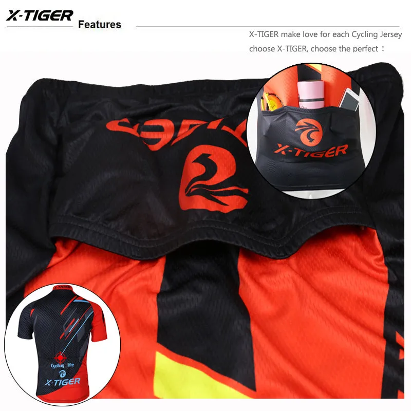 X-TIGER 2020 Summer Cycling Jersey Breathable MTB Bike Clothes Short Sleeve Mountain Bicycle Clothing Cycling Uniform For Men