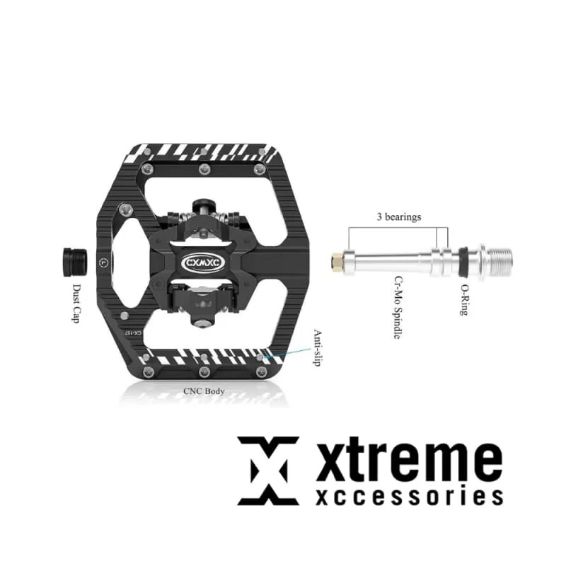 Xtreme Xccessories Footboard Non-Slip Double-Sided Cleat SPD Mountain Bike Downhill  Pedals