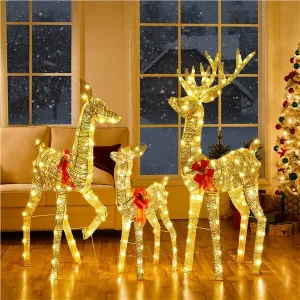 Yaheetech 3-Piece Lighted Christmas Reindeer Family