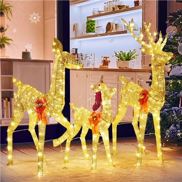 Yaheetech 3-Piece Lighted Christmas Reindeer Family